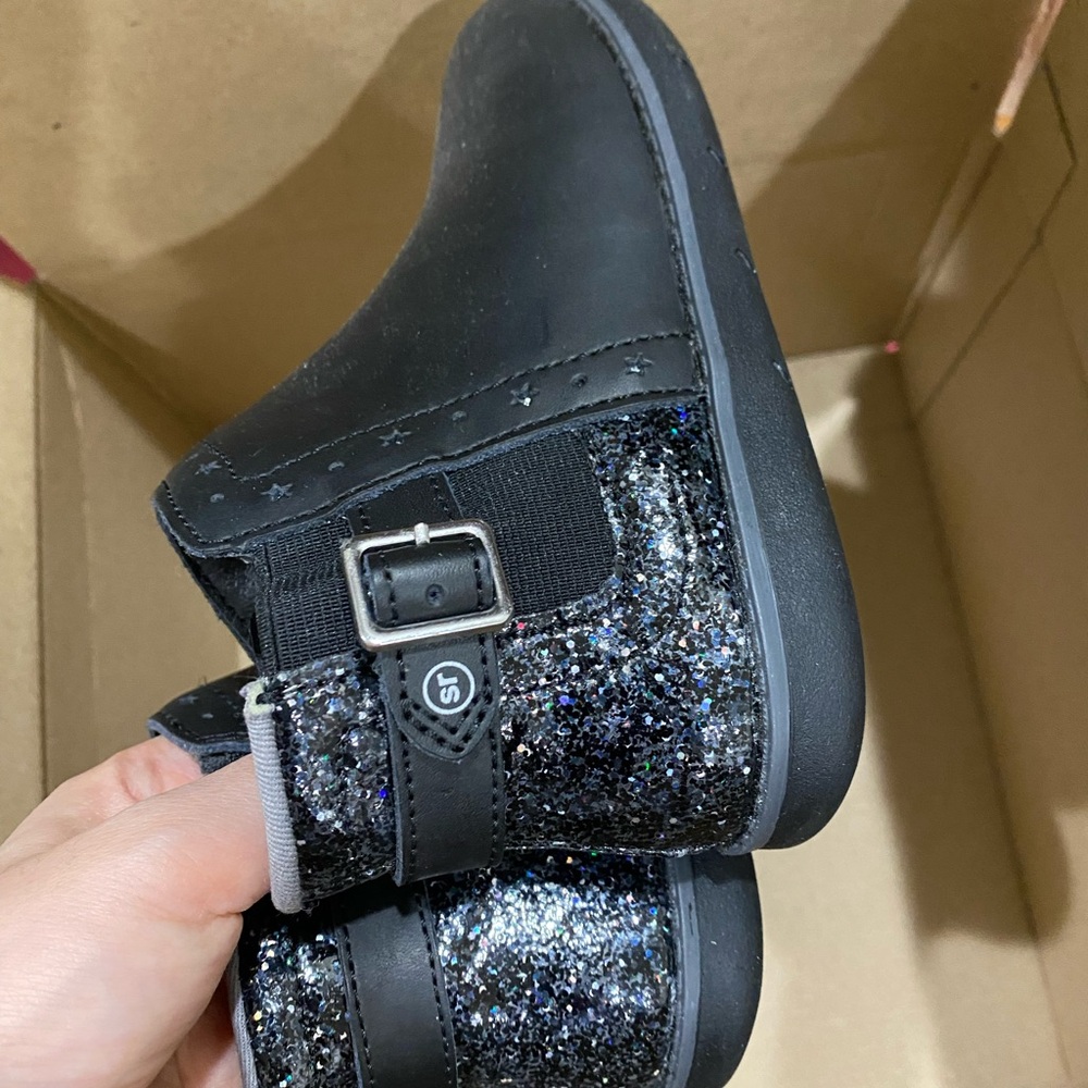 Stride Rite Black Glitter Kids Boots